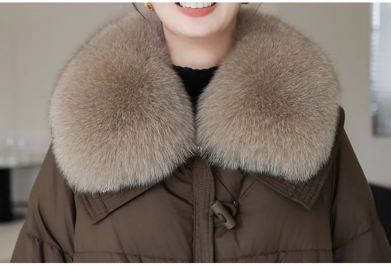 Women Winter Down Cotton Jacket 2025 New Women Warm Thick Cotton Coat Larger Fur Collar Cotton Padded Jacket Women Parka Coat