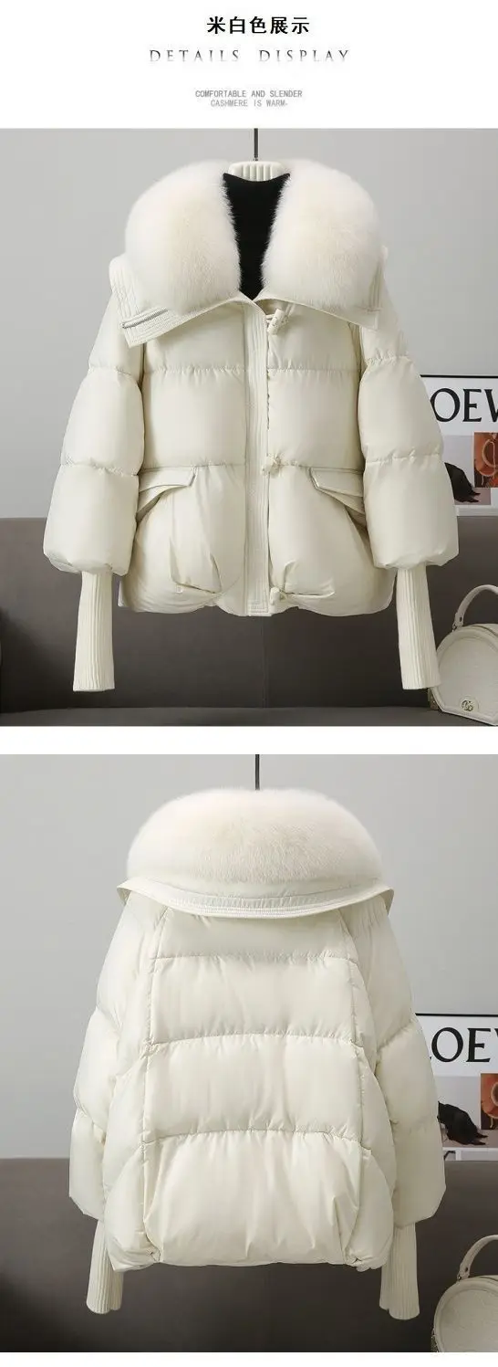 Women Winter Down Cotton Jacket 2025 New Women Warm Thick Cotton Coat Larger Fur Collar Cotton Padded Jacket Women Parka Coat