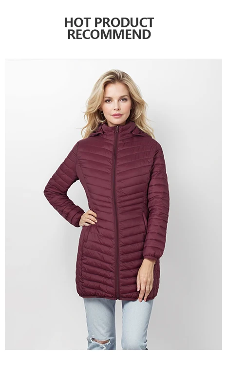 SANTELON Outdoor Windproof Warm Puffer Coat For Women Ultralight Smooth Packable Outwear With Detachable Hood NOT Asian Size