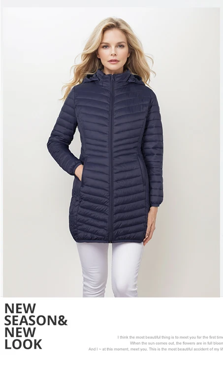 SANTELON Outdoor Windproof Warm Puffer Coat For Women Ultralight Smooth Packable Outwear With Detachable Hood NOT Asian Size