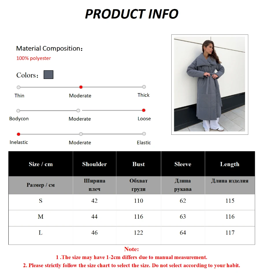 Bornladies Women Loose Quilted Jackets Parkas Winter Coats Oversized Warm Long Belt Puffer Jackets Ladies Cotton Padded Jacket