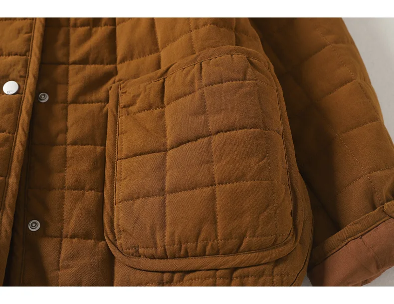 Johnature 2025 Woman Winter New Cotton Linen Casual Retro Parkas Vintage Style Long Sleeves Solid Color Single Breasted Parkas