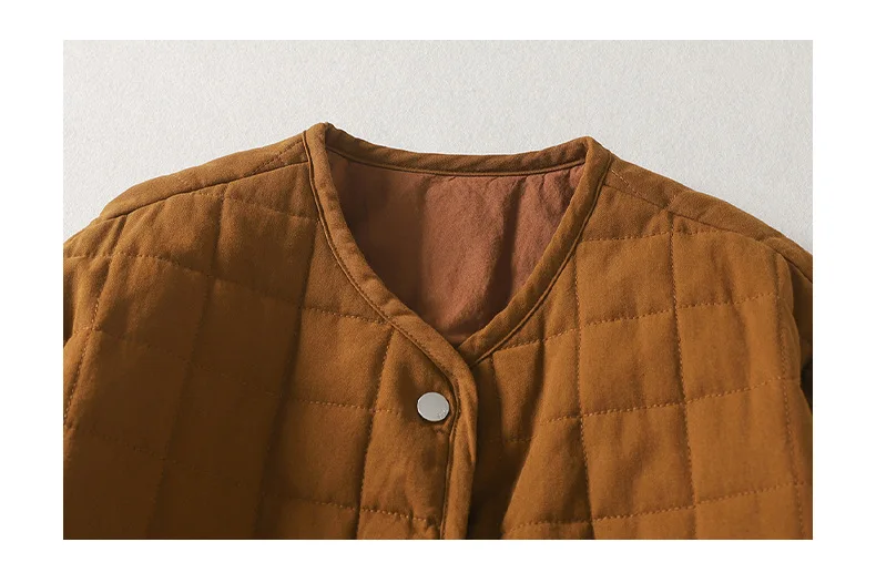 Johnature 2025 Woman Winter New Cotton Linen Casual Retro Parkas Vintage Style Long Sleeves Solid Color Single Breasted Parkas