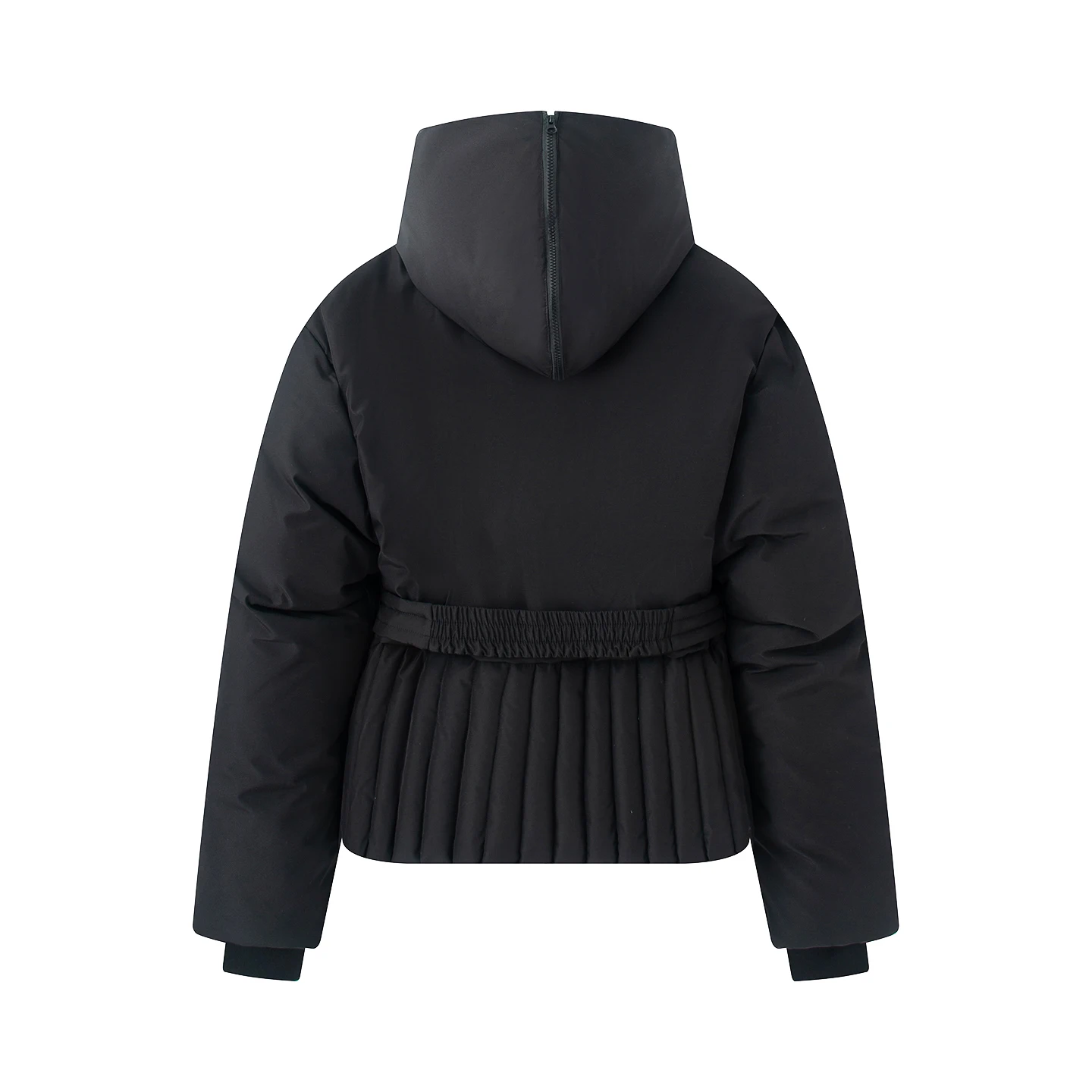 2026 Women's Elegant Hooded Zipper Burgundy Skiing Padded Snow Sports Coats Lady Chic Thicken Warm Windproof Jackets Parkas Belt