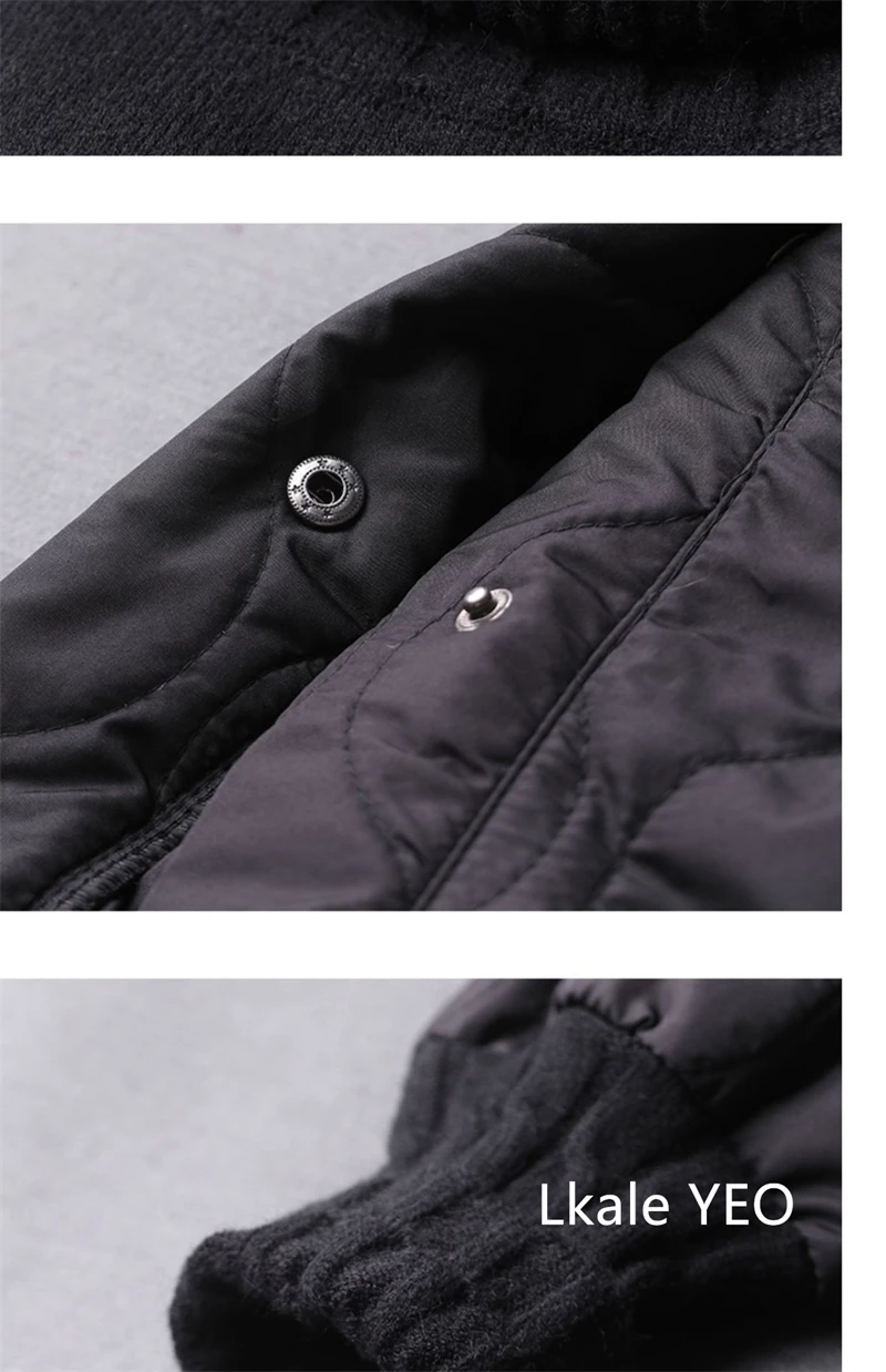 Women's Winter Parka Coat 2025 Fashion Versatile Lady Splicing Knitted Outerwear Temperament Casual Ladies Sweater Jacket