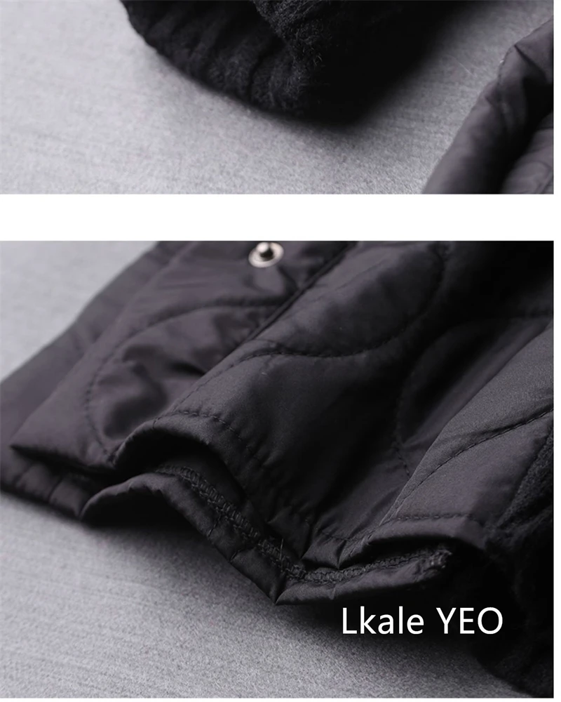 Women's Winter Parka Coat 2025 Fashion Versatile Lady Splicing Knitted Outerwear Temperament Casual Ladies Sweater Jacket