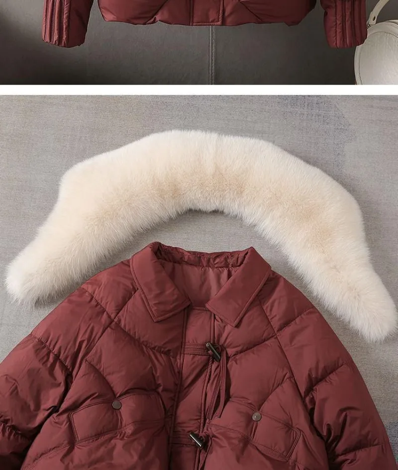 2025 New Women Down Cotton Coat Korean Fashion Big Collor Thicken Warm Puffer Overcoat Ladies Loose Parkas Cotton Jacket