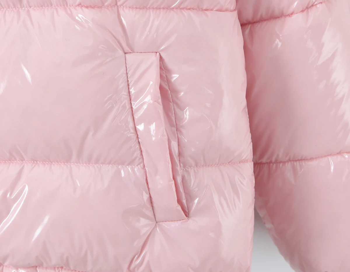 New Winter Fashion Women Bright Light Blue Zipper Up Bread Parka Coat Woman Stand Collar Removable Hooded Long Sleeve Outerwear