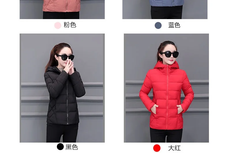 2026 Winter New Women Light Down Cotton Hooded Jacket Warm Loose Short Outerwear Casual Female Bread Clothing Cotton Basic Coats