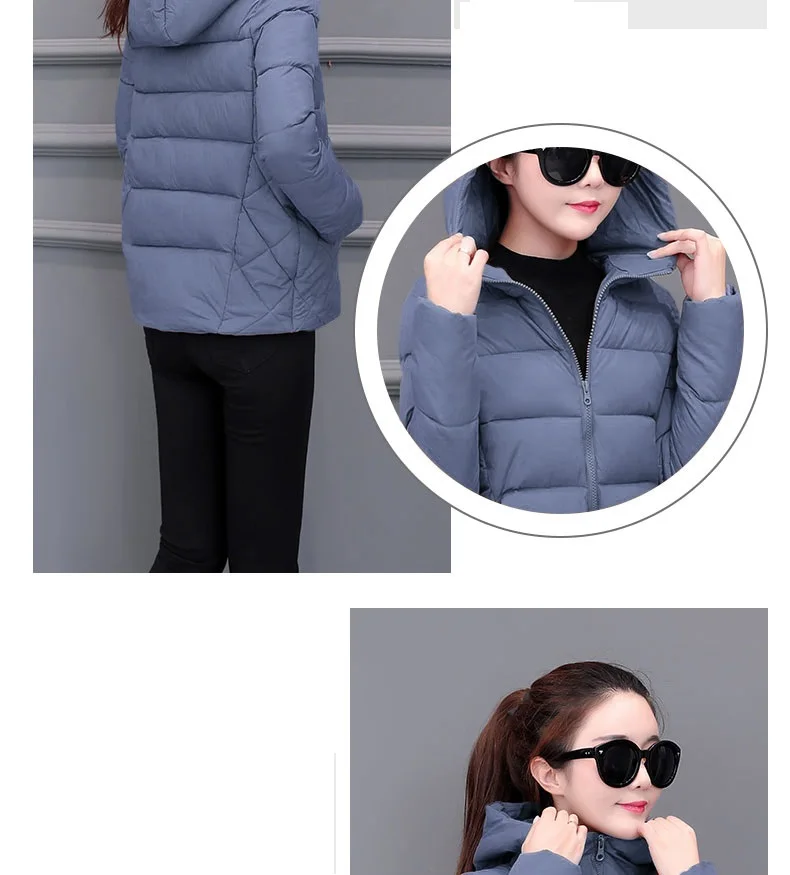 2026 Winter New Women Light Down Cotton Hooded Jacket Warm Loose Short Outerwear Casual Female Bread Clothing Cotton Basic Coats