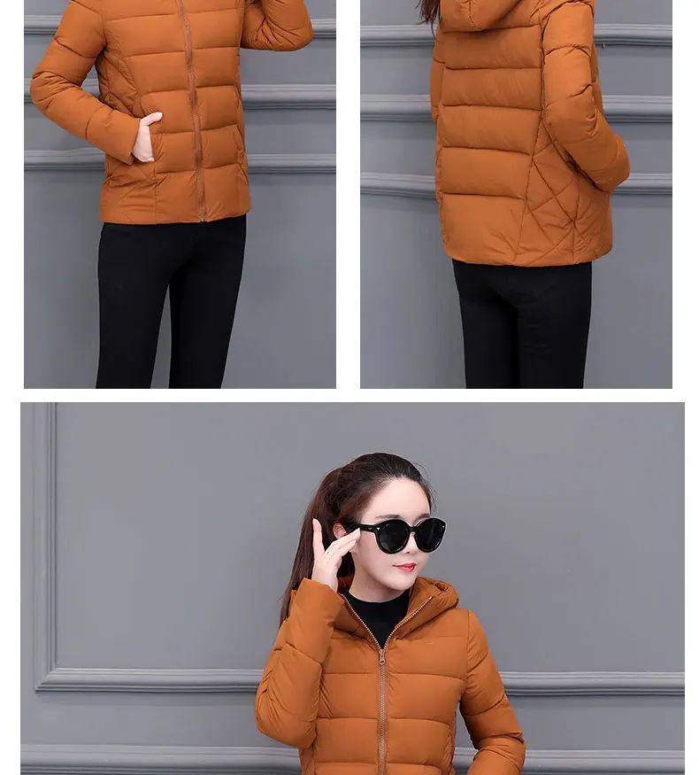 2026 Winter New Women Light Down Cotton Hooded Jacket Warm Loose Short Outerwear Casual Female Bread Clothing Cotton Basic Coats