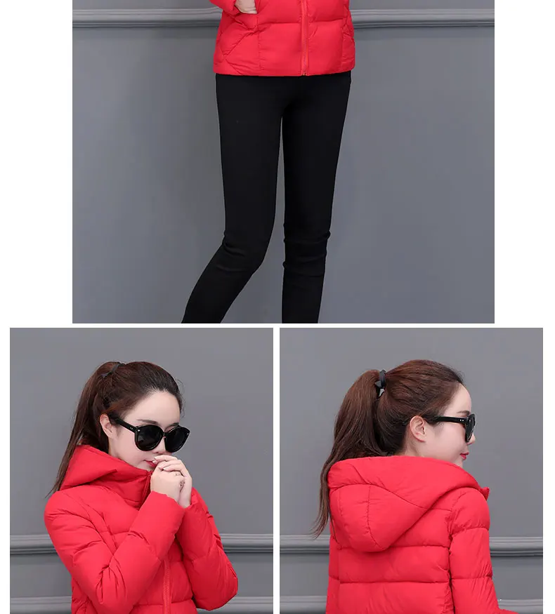 2026 Winter New Women Light Down Cotton Hooded Jacket Warm Loose Short Outerwear Casual Female Bread Clothing Cotton Basic Coats
