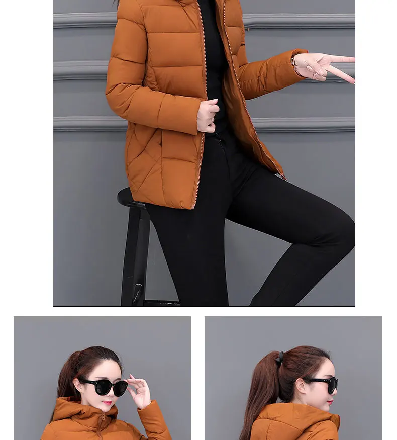2026 Winter New Women Light Down Cotton Hooded Jacket Warm Loose Short Outerwear Casual Female Bread Clothing Cotton Basic Coats