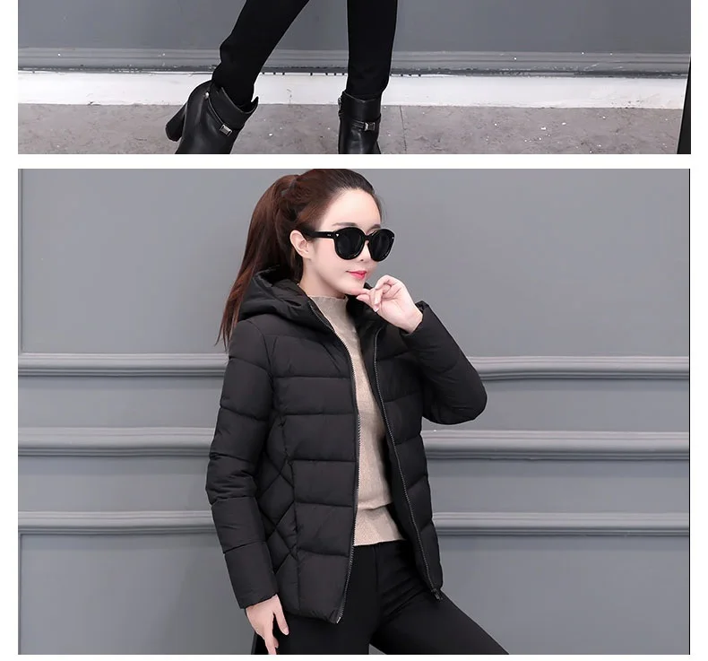 2026 Winter New Women Light Down Cotton Hooded Jacket Warm Loose Short Outerwear Casual Female Bread Clothing Cotton Basic Coats