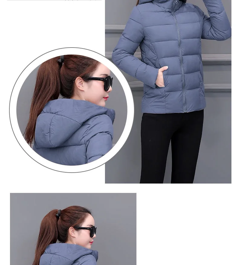 2026 Winter New Women Light Down Cotton Hooded Jacket Warm Loose Short Outerwear Casual Female Bread Clothing Cotton Basic Coats