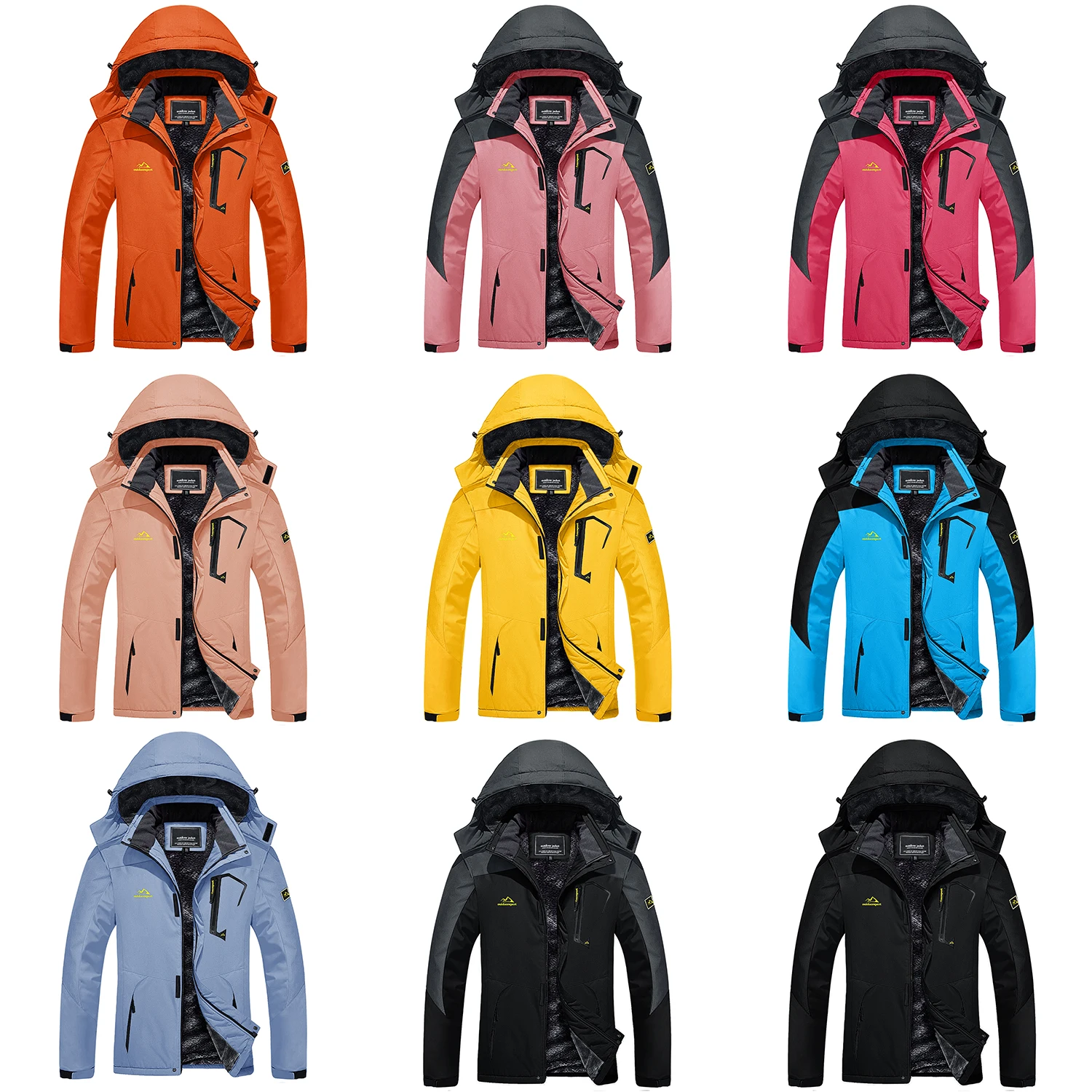 TACVASEN Women Winter Waterproof Ski Parka Jacket Thermal Fleece Windproof Casual Work Jacket Padded Snow Down Coat With Pockets