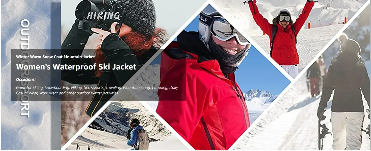 TACVASEN Women Winter Waterproof Ski Parka Jacket Thermal Fleece Windproof Casual Work Jacket Padded Snow Down Coat With Pockets