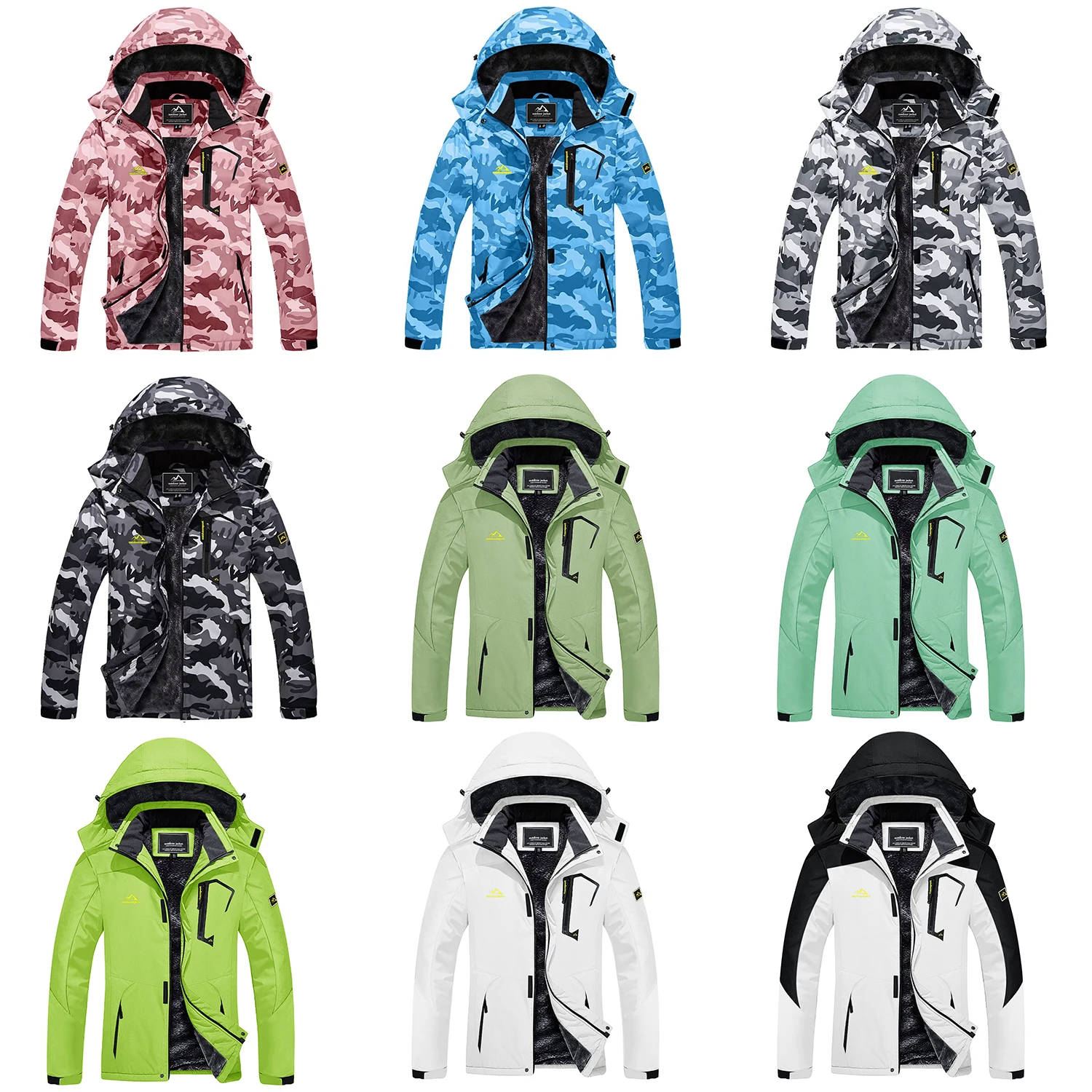 TACVASEN Women Winter Waterproof Ski Parka Jacket Thermal Fleece Windproof Casual Work Jacket Padded Snow Down Coat With Pockets