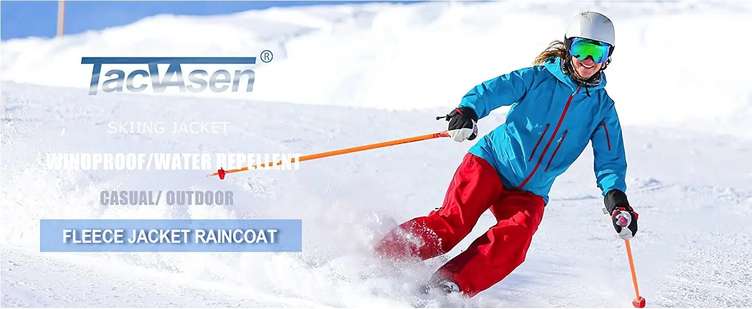 TACVASEN Women Winter Waterproof Ski Parka Jacket Thermal Fleece Windproof Casual Work Jacket Padded Snow Down Coat With Pockets