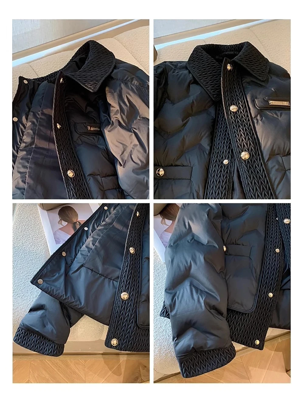 Women Cotton Padded Coats Autumn Winter Lightweight Fashion Turn-down Collar Quilted Jacket Outerwear Female Warm Overcoats