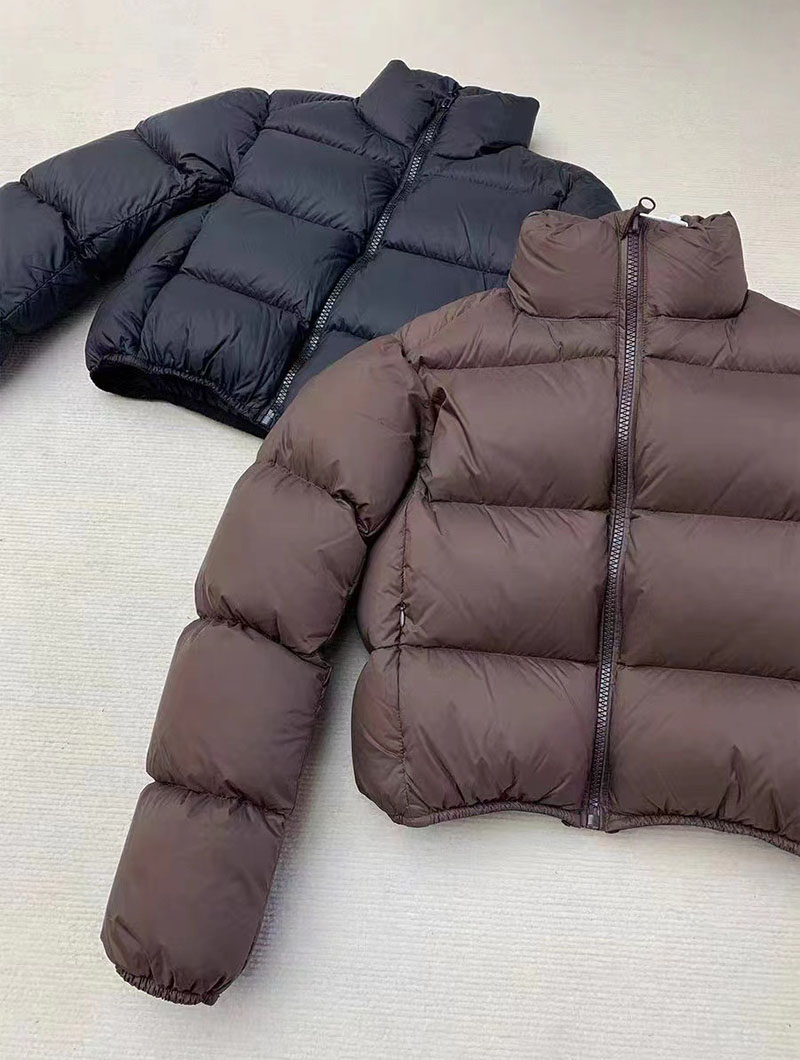Casual Cropped Parkas for Women Winter New Loose Stand Collar Thick Warm Quilted Jacket Versatile Zipper Long Sleeve Bread Coat