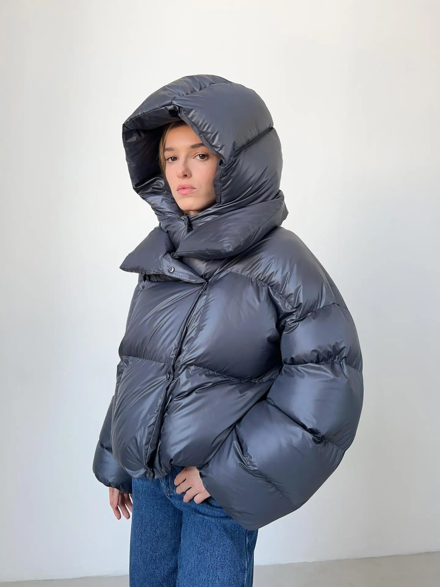 Women Autumn Winter Warm Coat Thick Parkas Long Sleeve Parkas Female Street Fashion Hoodies Woman's Cotton-padded Jacket 2025