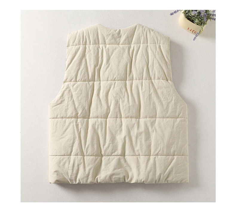Vintage Quilted Outerwear Vests for Women 2025 New Winter Casual Oversized Sleeveless Female Jackets Thick Warm Lining Waistcoat
