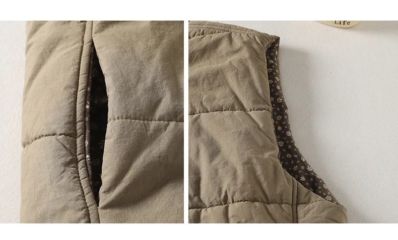 Vintage Quilted Outerwear Vests for Women 2025 New Winter Casual Oversized Sleeveless Female Jackets Thick Warm Lining Waistcoat