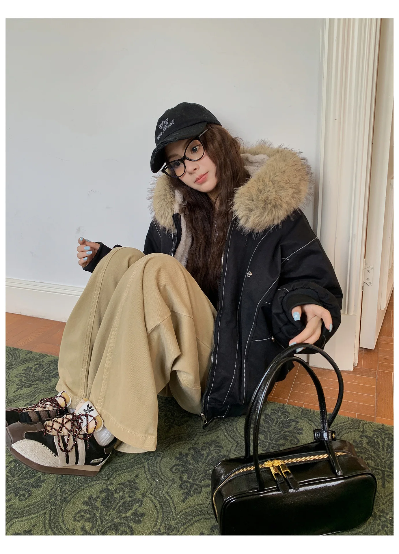 Fur Collar Hooded Parkas Y2k Harajuku Thicken Padded Jackets Casual Zipper Gothic Women&Men Winter Coats Streetwear кур