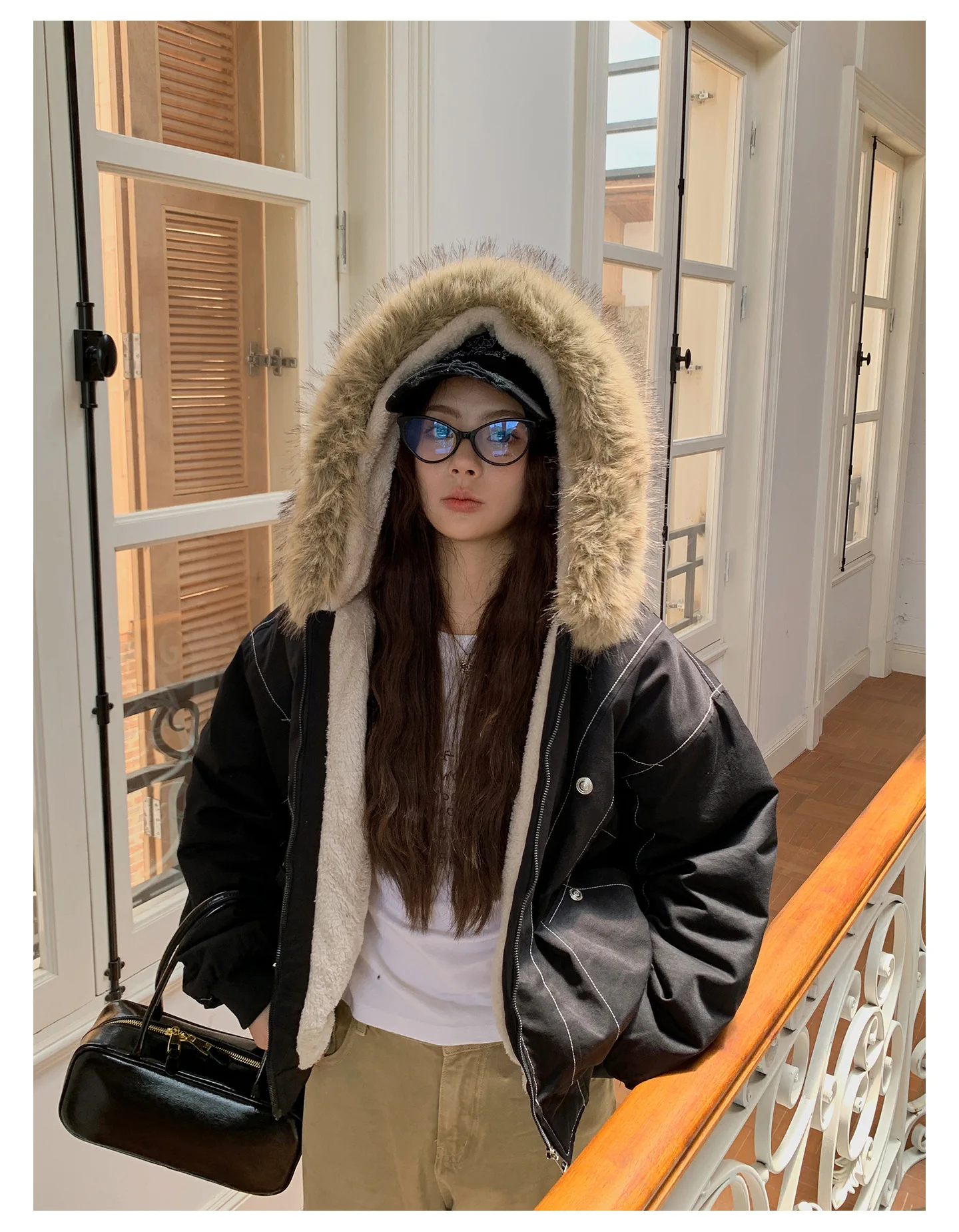 Fur Collar Hooded Parkas Y2k Harajuku Thicken Padded Jackets Casual Zipper Gothic Women&Men Winter Coats Streetwear кур