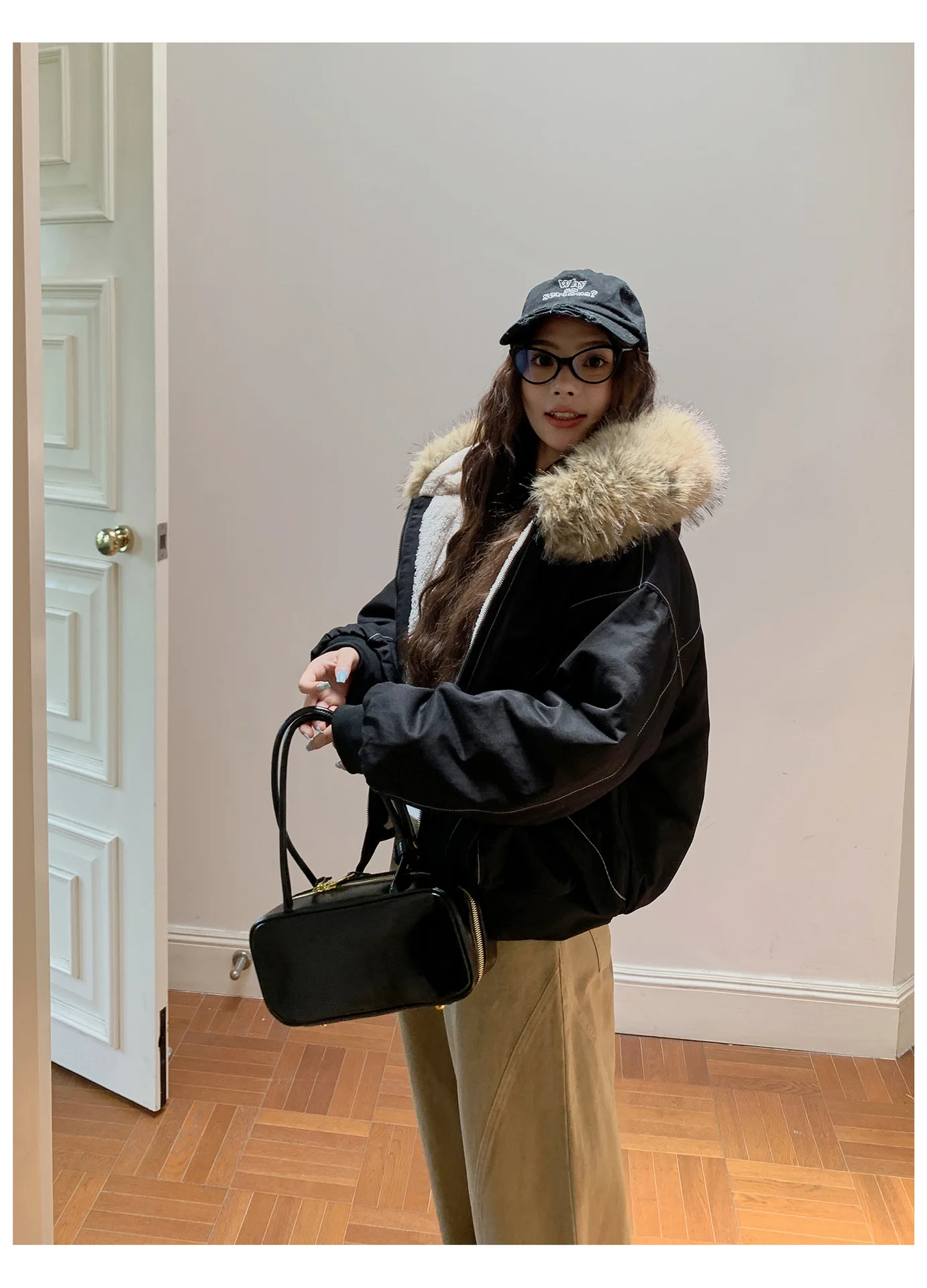 Fur Collar Hooded Parkas Y2k Harajuku Thicken Padded Jackets Casual Zipper Gothic Women&Men Winter Coats Streetwear кур