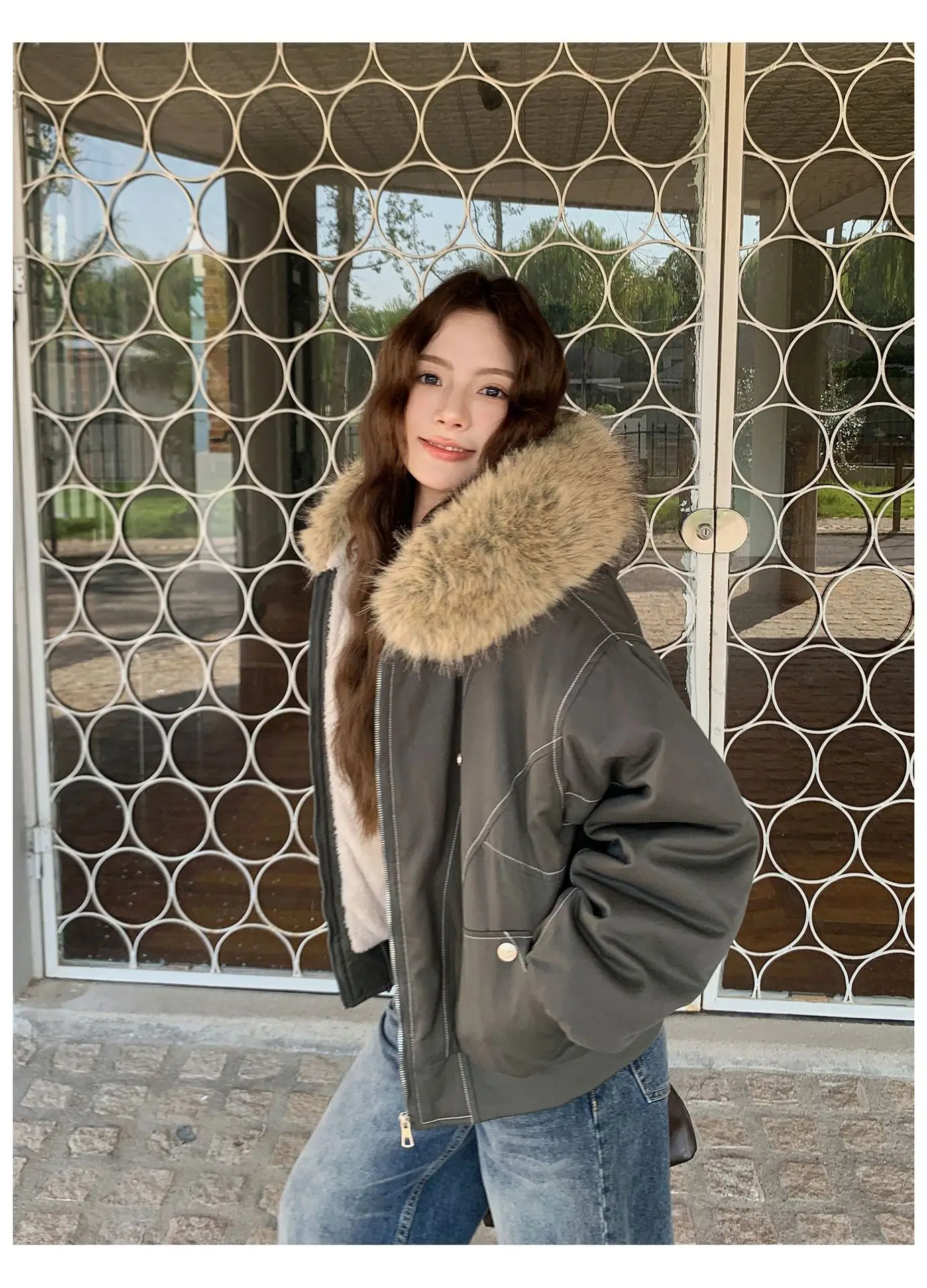 Fur Collar Hooded Parkas Y2k Harajuku Thicken Padded Jackets Casual Zipper Gothic Women&Men Winter Coats Streetwear кур