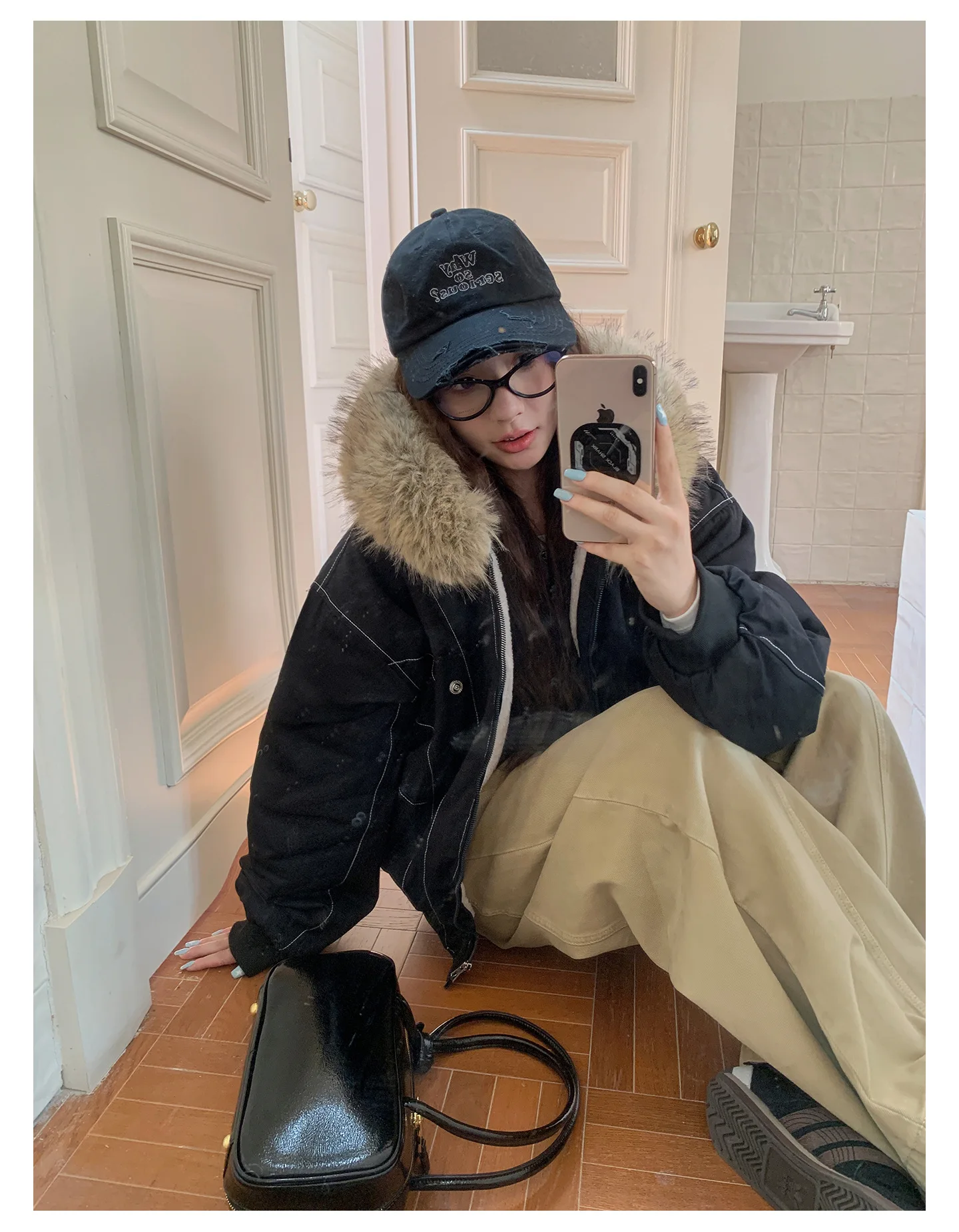 Fur Collar Hooded Parkas Y2k Harajuku Thicken Padded Jackets Casual Zipper Gothic Women&Men Winter Coats Streetwear кур