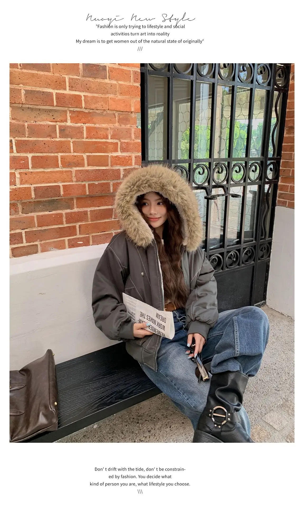 Fur Collar Hooded Parkas Y2k Harajuku Thicken Padded Jackets Casual Zipper Gothic Women&Men Winter Coats Streetwear кур
