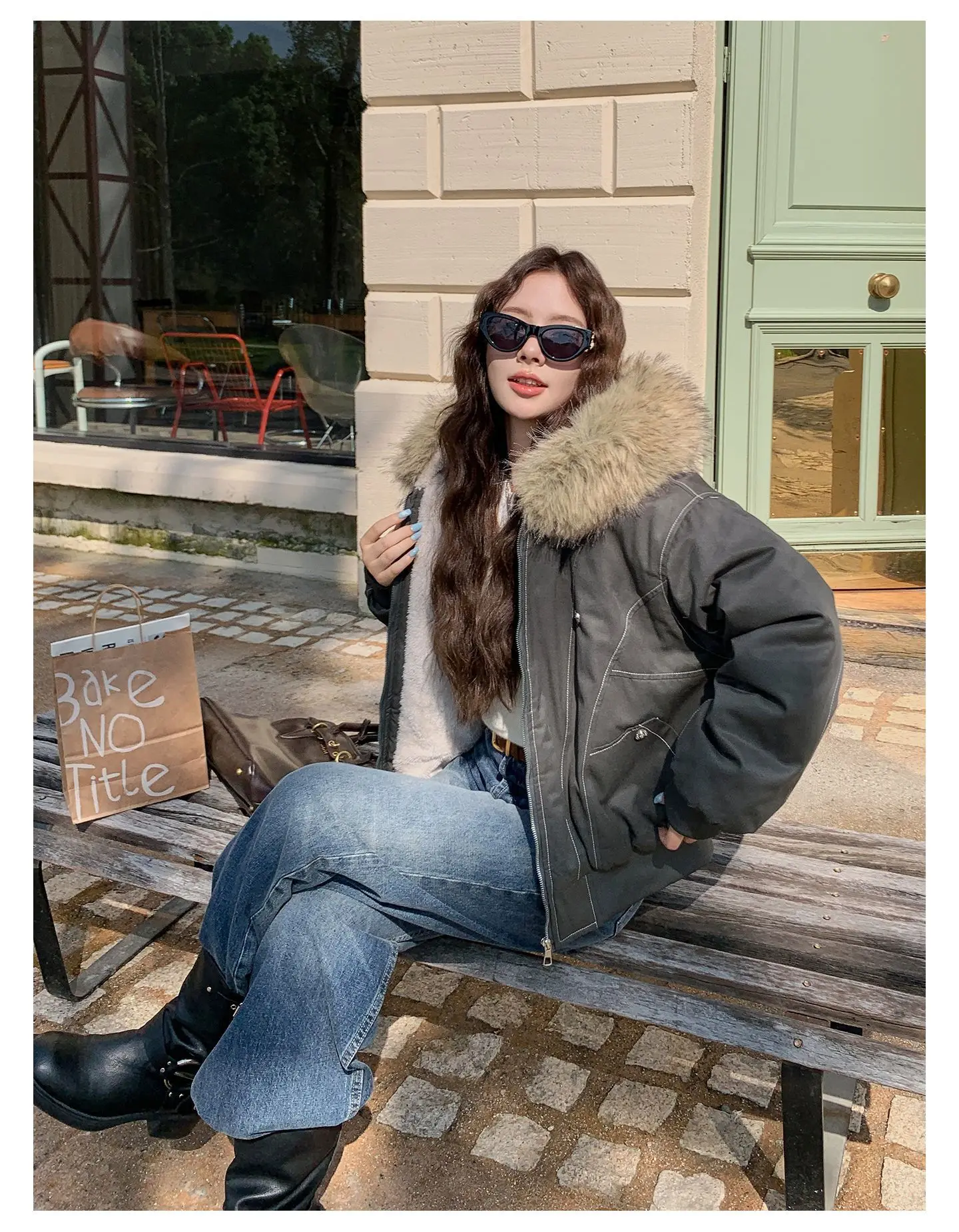 Fur Collar Hooded Parkas Y2k Harajuku Thicken Padded Jackets Casual Zipper Gothic Women&Men Winter Coats Streetwear кур