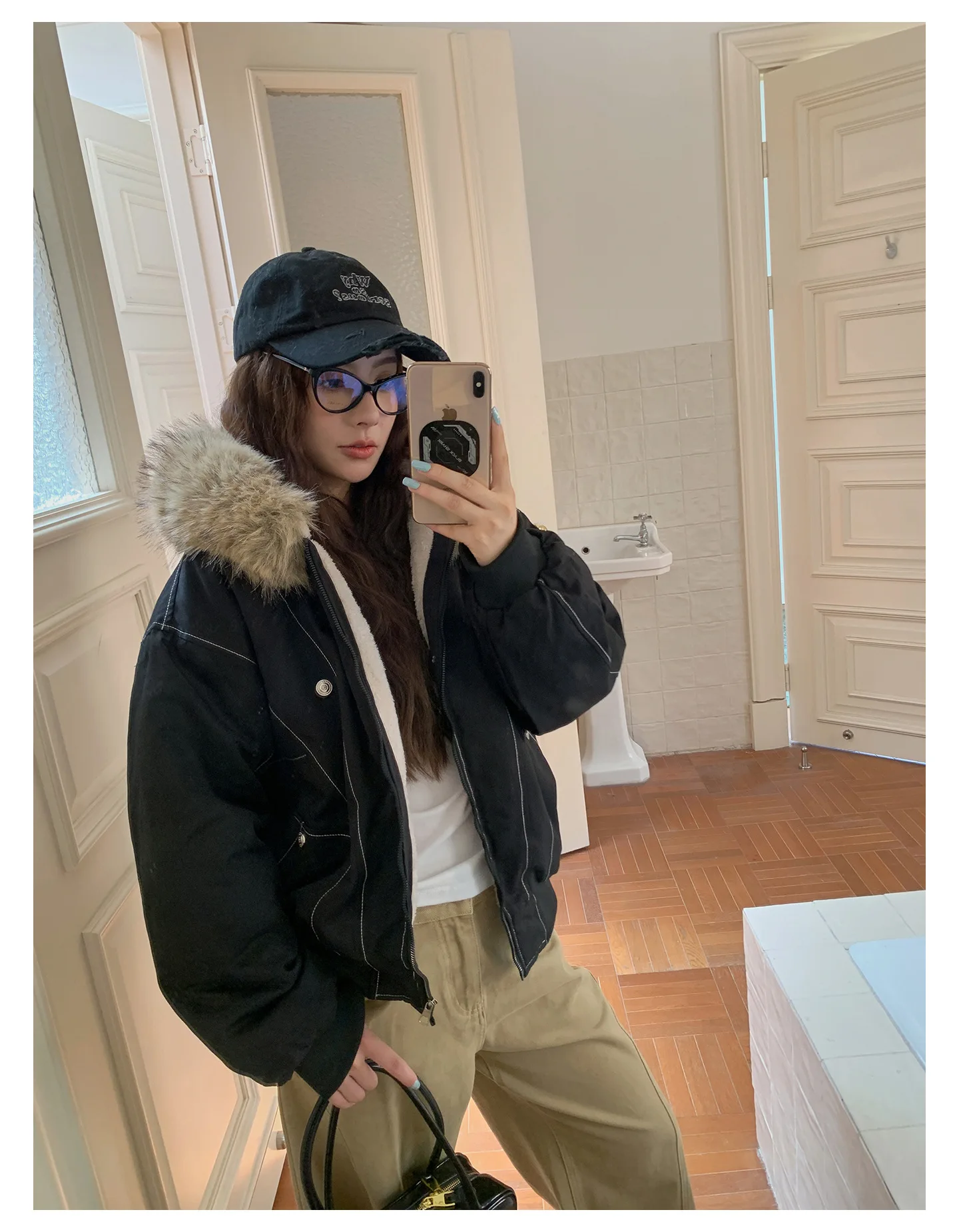 Fur Collar Hooded Parkas Y2k Harajuku Thicken Padded Jackets Casual Zipper Gothic Women&Men Winter Coats Streetwear кур