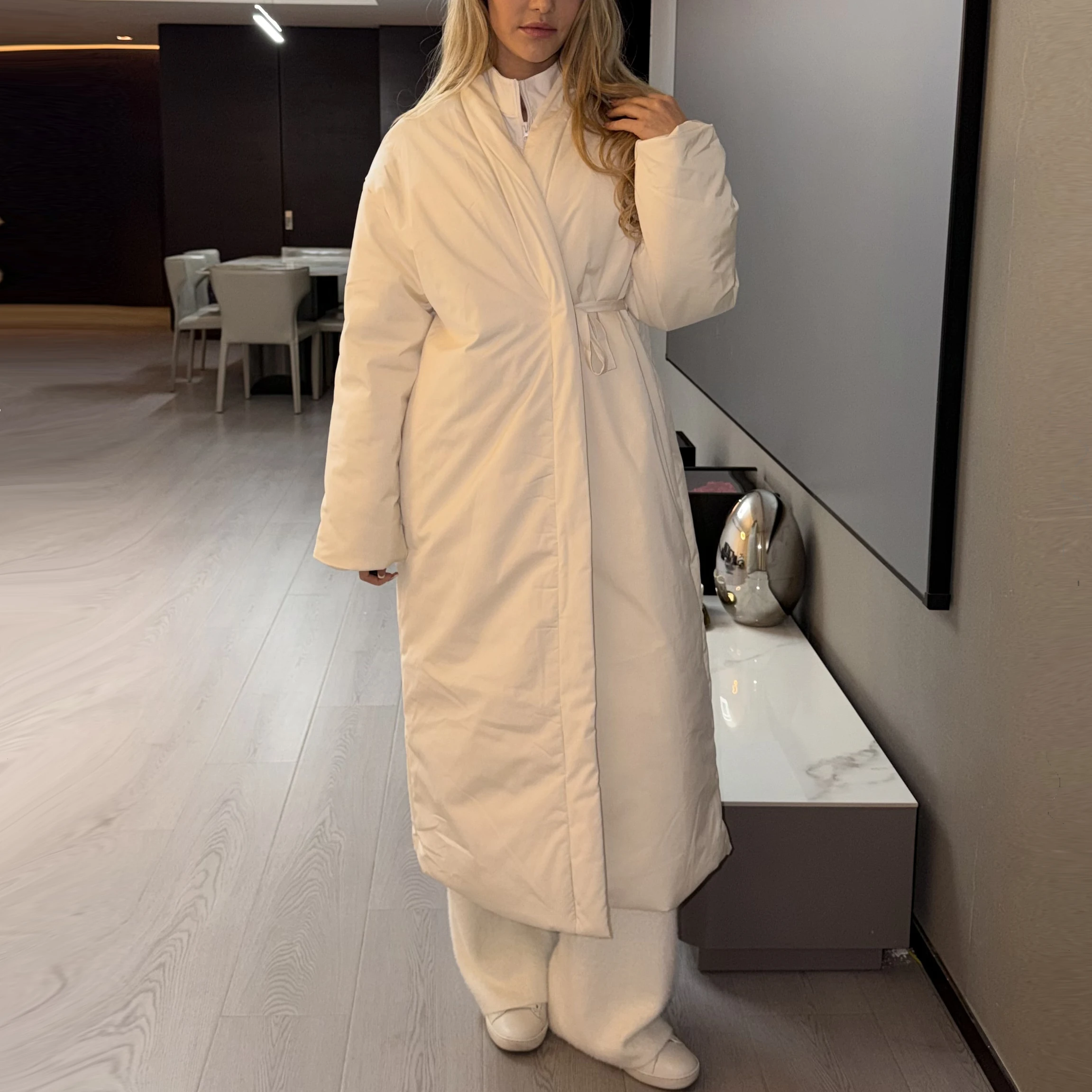 2025 Women Autumn Winter Kimono Long Parka Thick Warm padded long Coat for cold winter