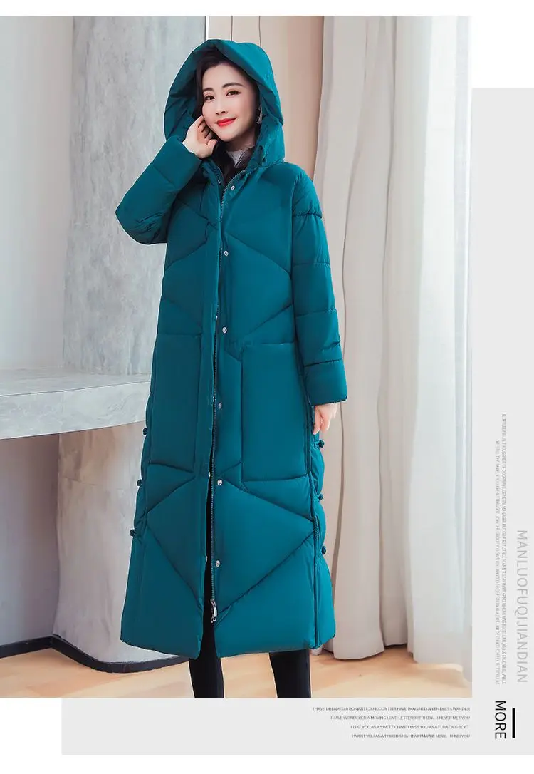 Vintage Thicken Down Cotton Jacket Women Wear 2026 Winter New National Style Loose Long Coat Female Warm Hooded Parkas Overcoat