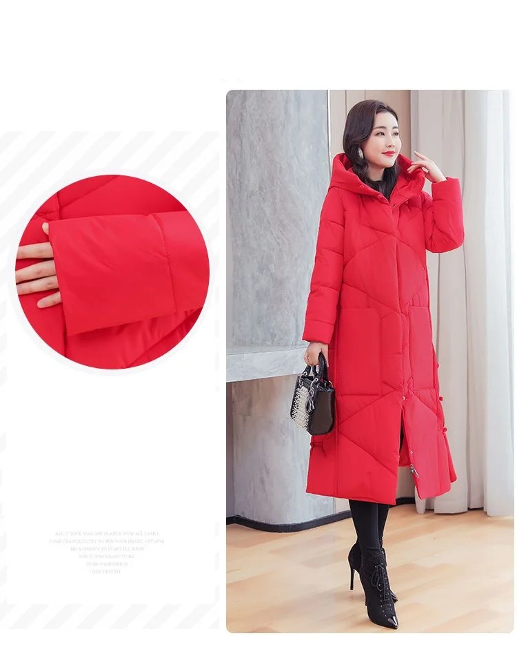 Vintage Thicken Down Cotton Jacket Women Wear 2026 Winter New National Style Loose Long Coat Female Warm Hooded Parkas Overcoat
