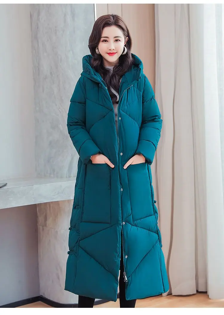 Vintage Thicken Down Cotton Jacket Women Wear 2026 Winter New National Style Loose Long Coat Female Warm Hooded Parkas Overcoat
