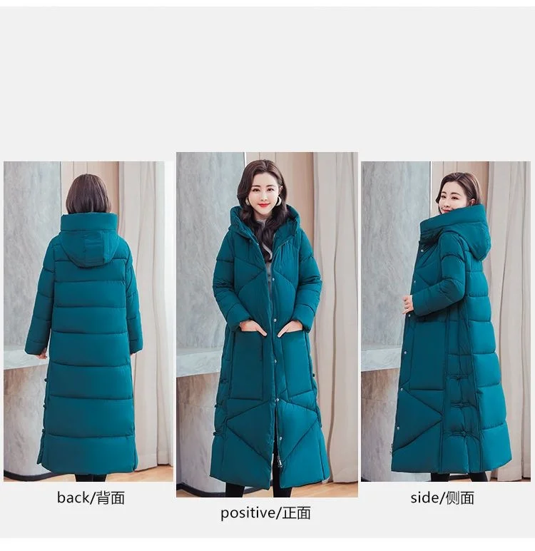 Vintage Thicken Down Cotton Jacket Women Wear 2026 Winter New National Style Loose Long Coat Female Warm Hooded Parkas Overcoat