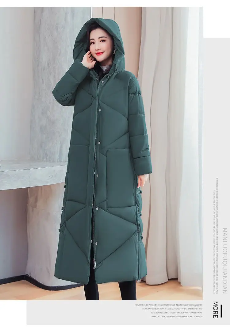 Vintage Thicken Down Cotton Jacket Women Wear 2026 Winter New National Style Loose Long Coat Female Warm Hooded Parkas Overcoat