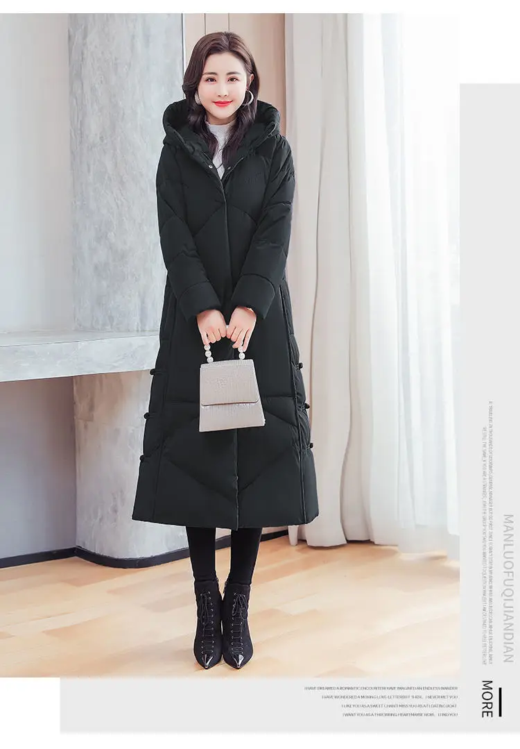 Vintage Thicken Down Cotton Jacket Women Wear 2026 Winter New National Style Loose Long Coat Female Warm Hooded Parkas Overcoat