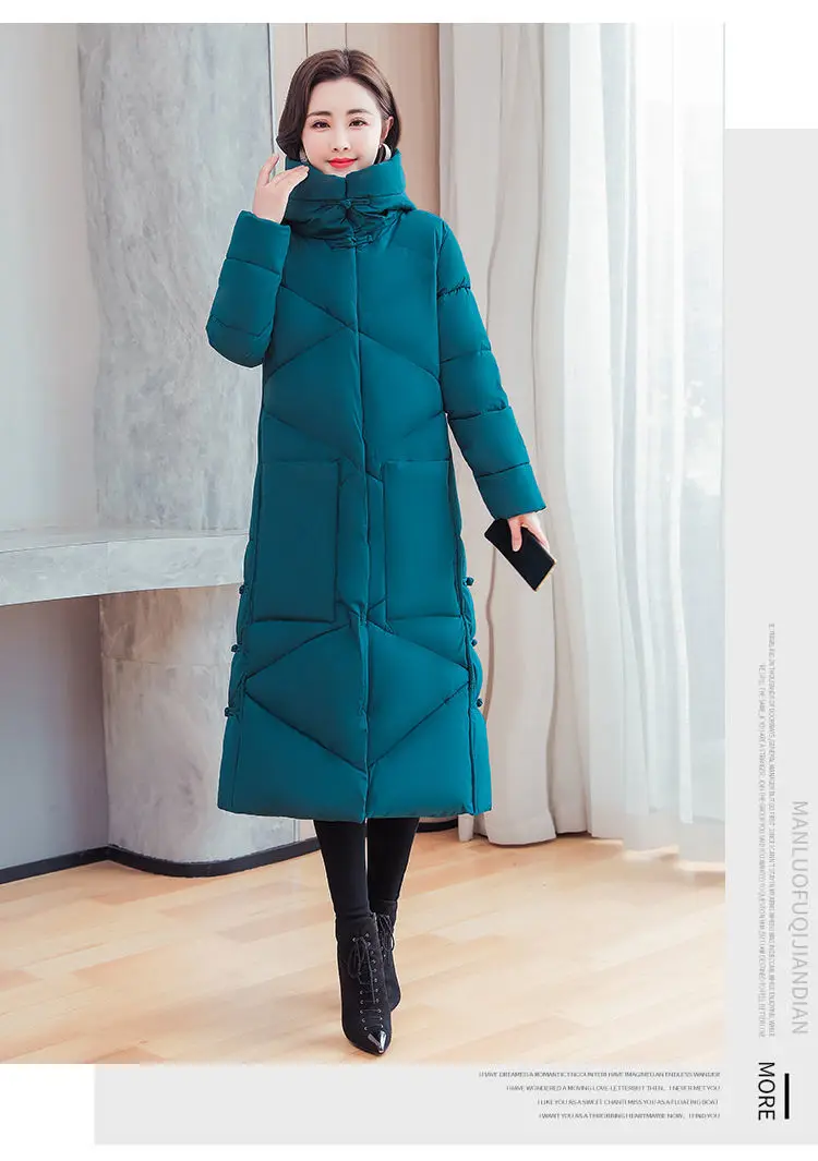 Vintage Thicken Down Cotton Jacket Women Wear 2026 Winter New National Style Loose Long Coat Female Warm Hooded Parkas Overcoat