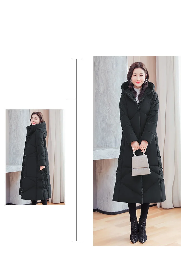 Vintage Thicken Down Cotton Jacket Women Wear 2026 Winter New National Style Loose Long Coat Female Warm Hooded Parkas Overcoat