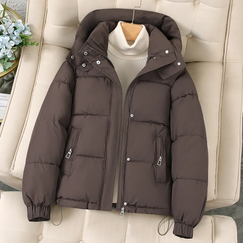 2025 New Fashion Short Casual Down Cotton Jacket Women Parkas Hooded Korean Style Winter Cotton Clothing Female Coat Outerwear