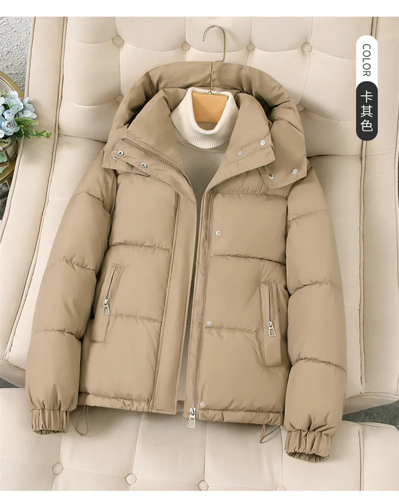 2025 New Fashion Short Casual Down Cotton Jacket Women Parkas Hooded Korean Style Winter Cotton Clothing Female Coat Outerwear