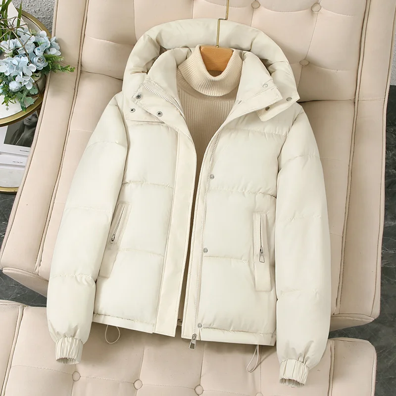2025 New Fashion Short Casual Down Cotton Jacket Women Parkas Hooded Korean Style Winter Cotton Clothing Female Coat Outerwear