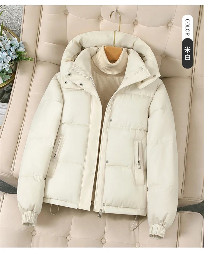 2025 New Fashion Short Casual Down Cotton Jacket Women Parkas Hooded Korean Style Winter Cotton Clothing Female Coat Outerwear
