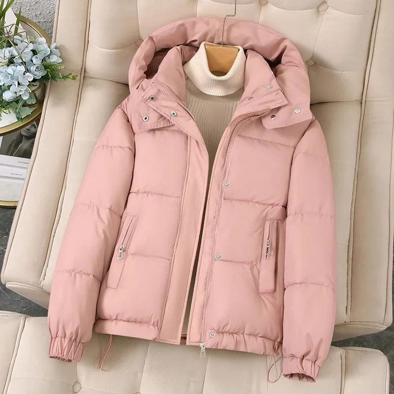 2025 New Fashion Short Casual Down Cotton Jacket Women Parkas Hooded Korean Style Winter Cotton Clothing Female Coat Outerwear